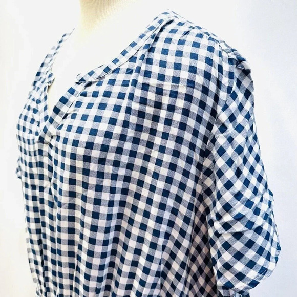 NWT CROFT & BARROW Women Short Sleeve Pullover Plaid Empire Waist Dress Size 3X - Picture 5 of 14